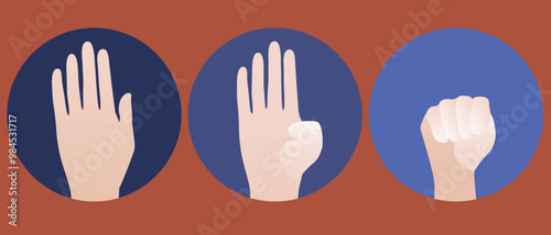 African Woman and Signal for Help with Hand, Flat Vector Stock Illustration for Victims of Domestic Violence