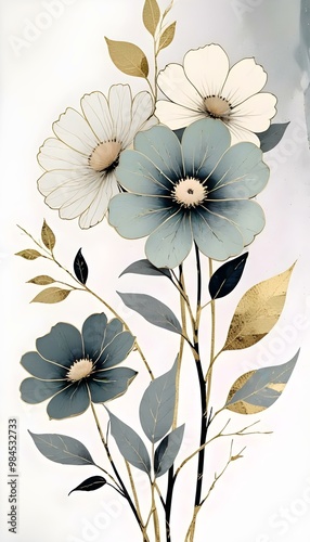 A stylized floral illustration