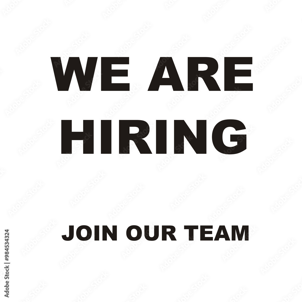 Fototapeta premium we are hiring PNG sign 