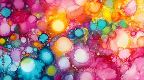 Alcohol Painting and Colored Ink, Abstract, Texture, Pattern Background, Wallpaper, Cover and Screen of Smartphone, PC, Laptop, 9:16 and 16:9 Format