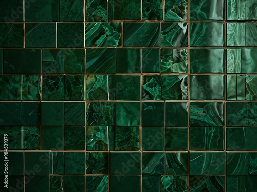 Emerald green tile wall pattern.