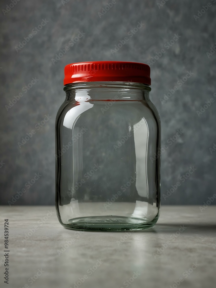 Empty glass jar with a plain backdrop. Empty glass jar with a plain backdrop.