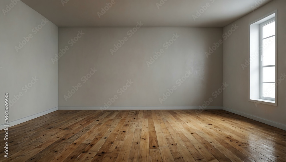 Empty room with wooden floor and white walls. Empty room with wooden floor and white walls.