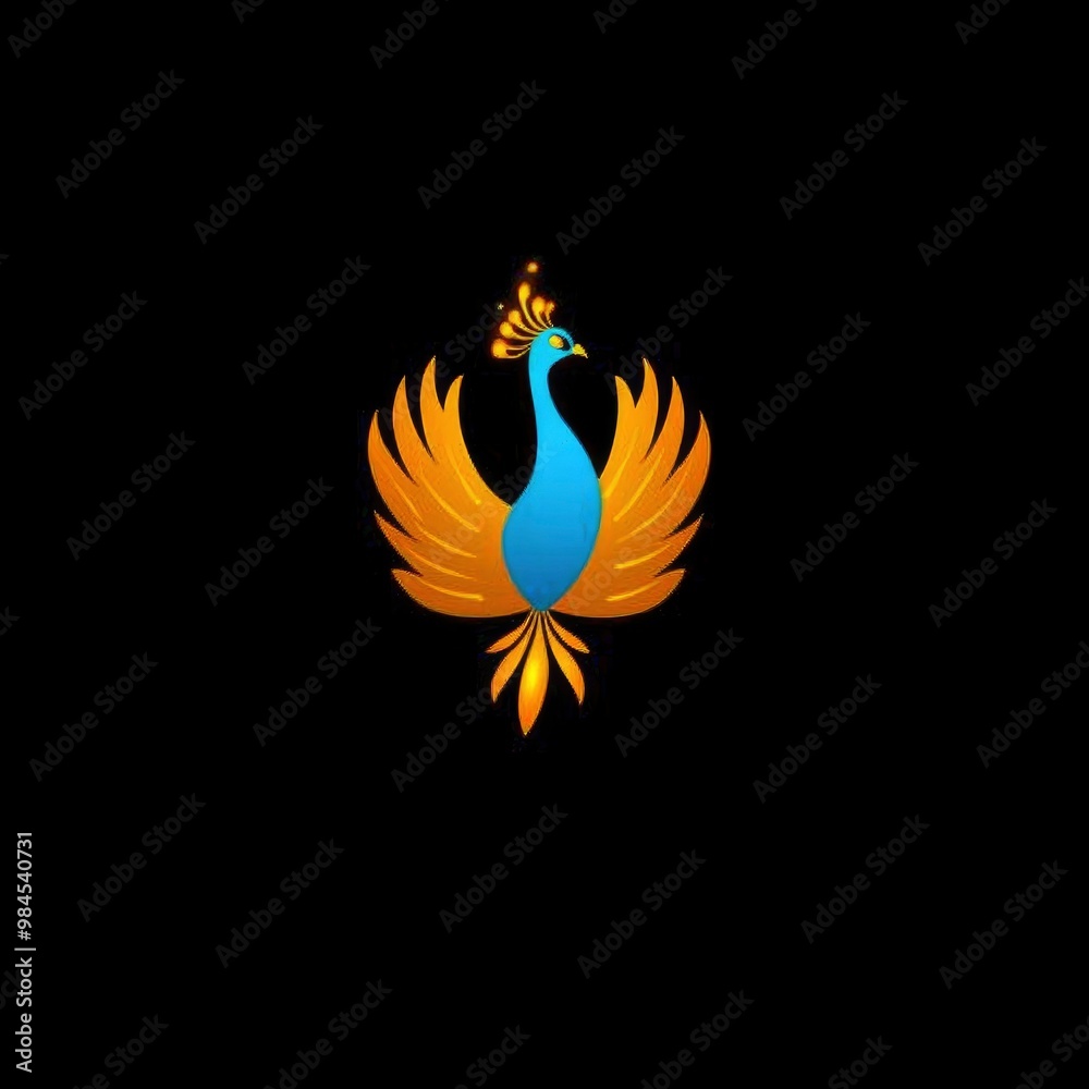 Peacock Logo on Black Background Peacock Logo on Black Background