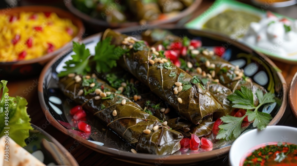 Delicious Grape Leaves Stuffed with Rice and Herbs Delicious Grape Leaves Stuffed with Rice and Herbs