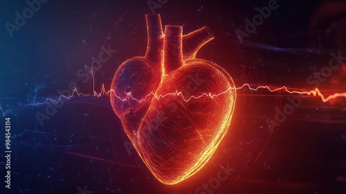 Blood pressure with a clear visual of a heartbeat, showing the connection between heart rate and pressure