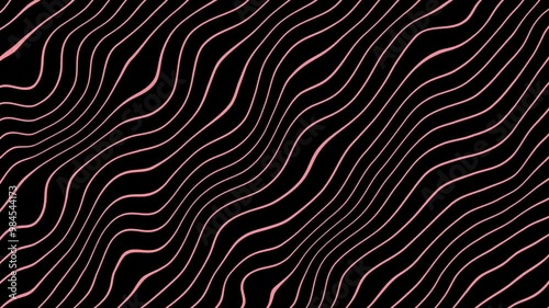 Pink Wavy Line Background Animation | Black Screen | 4K Seamless Loop