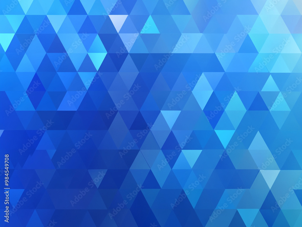 Fototapeta premium Blue gradient background with a geometric pattern illustration. Flat design white and blue color. 