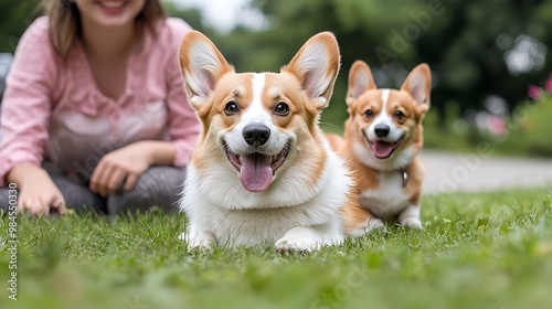 A captivating moment of a dog and its owner enjoying a scenic outdoor hike, with breathtaking nature in the background. The image focuses on their joyful expressions, capturing the essence of