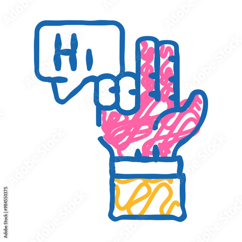 communication in sign language doodle icon sketch vector. communication in sign language sign. isolated symbol illustration