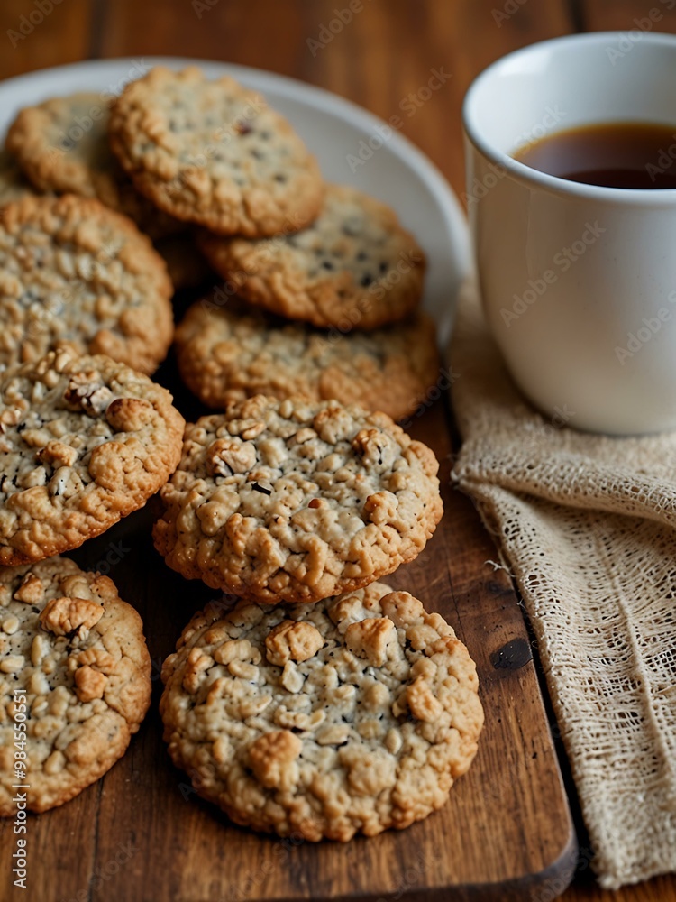 Fresh oatmeal cookies, perfect for tea or coffee.