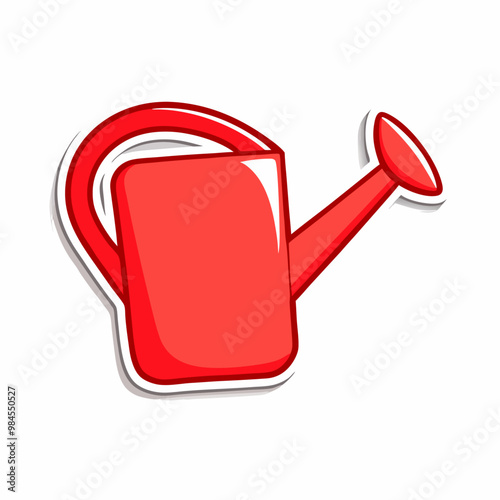 Sticker design with a watering can on a isolated white background (19)