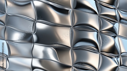 3D effect seamless background wallpaper featuring a metallic tiled design