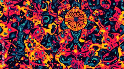 Vibrant abstract kaleidoscopic pattern