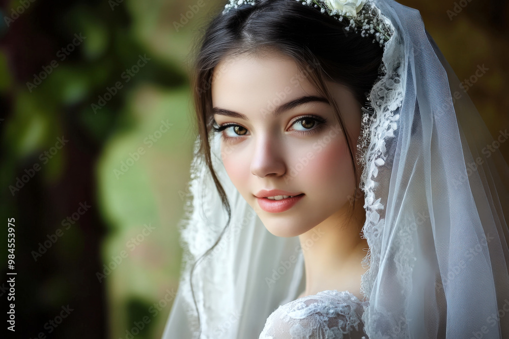 A beautiful young woman, bride on her wedding day A beautiful young woman, bride on her wedding day