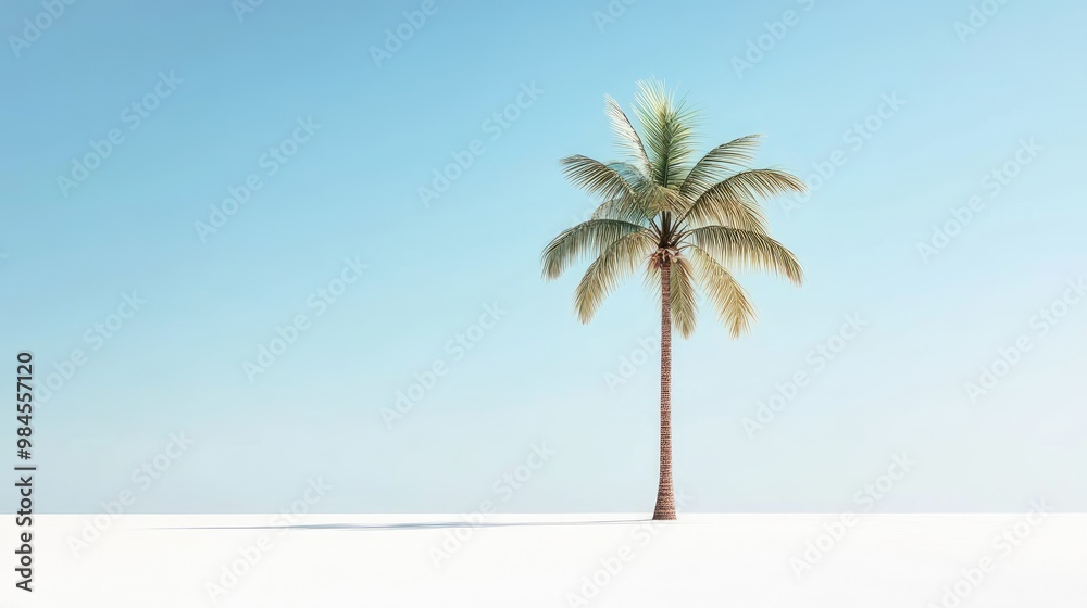 Obraz premium a tropical coconut tree, minimal
