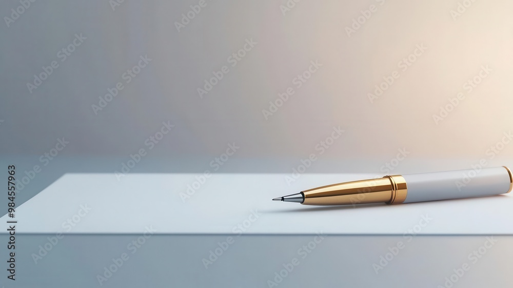 Business contract, signed with a pen, 3D illustration, copy space for text, Business contract, signed with a pen, 3D illustration, copy space for text,