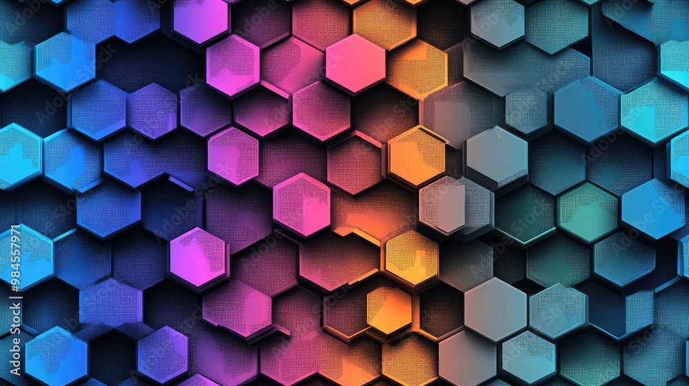 Seamless abstract backdrop featuring a hexagonal cube pattern Seamless abstract backdrop featuring a hexagonal cube pattern