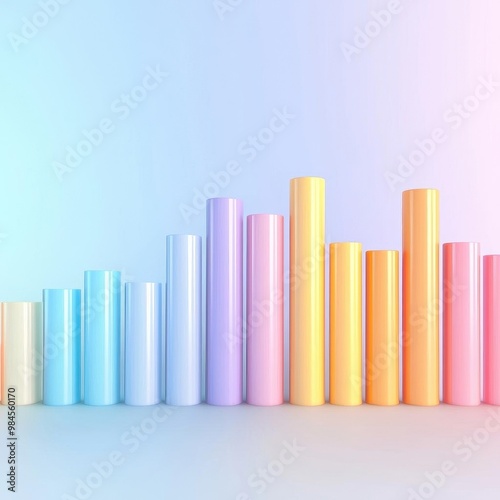 Business stock market, with charts and numbers, 3D illustration, copy space for text,