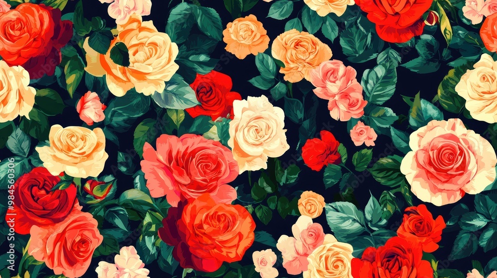 Seamless Floral Texture Stylish Botanical Background Featuring Digitally Crafted Roses Abstract Design for Swimwear Chintz and Calico Contemporary Ornament in Boho or Art Deco Aesthetic Raster Seamless Floral Texture Stylish Botanical Background Featuring Digitally Crafted Roses Abstract Design for Swimwear Chintz and Calico Contemporary Ornament in Boho or Art Deco Aesthetic Raster