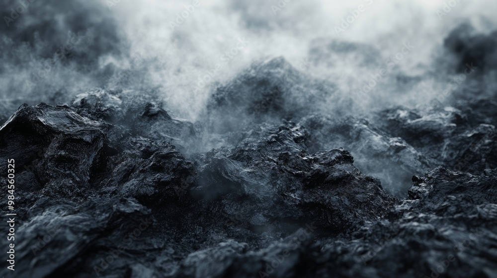 Dramatic Stormy Mountain Landscape with Ominous Cloudy Skies Dramatic Stormy Mountain Landscape with Ominous Cloudy Skies