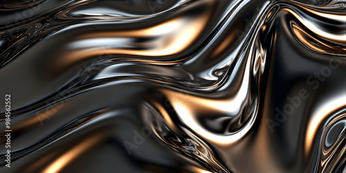 Silver metallic liquid texture. abstract background in the form of liquid shiny metal. glossy chrome texture. 3D rendering