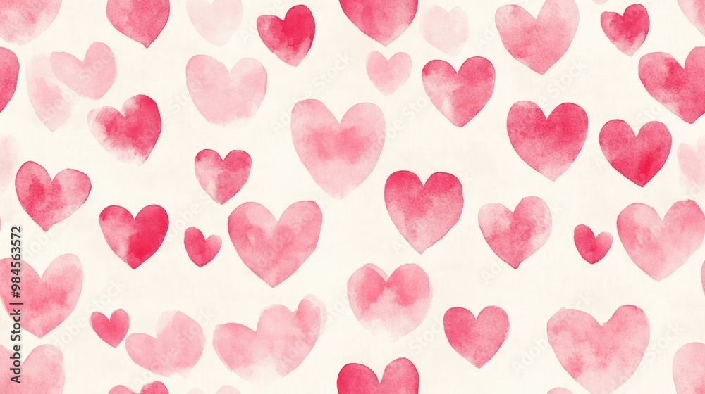 Digital Scrapbooking Paper with Seamless Pink Hearts Pattern Digital Scrapbooking Paper with Seamless Pink Hearts Pattern