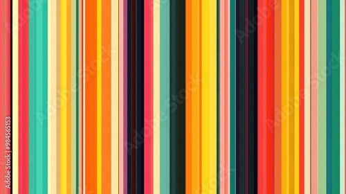 Vertical Stripes with Variable Widths Colorful Lines Pattern