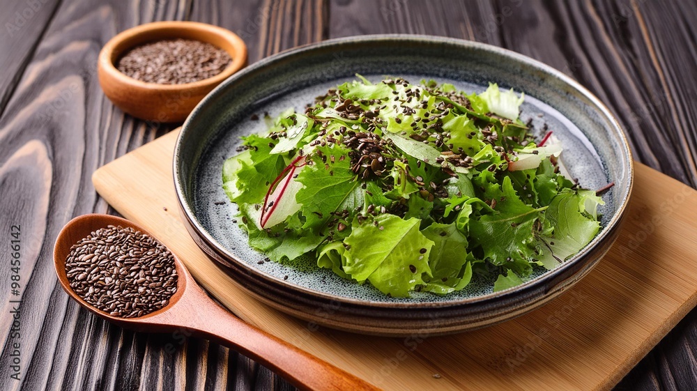 salade et graines, source de protéïnes végétales salade et graines, source de protéïnes végétales