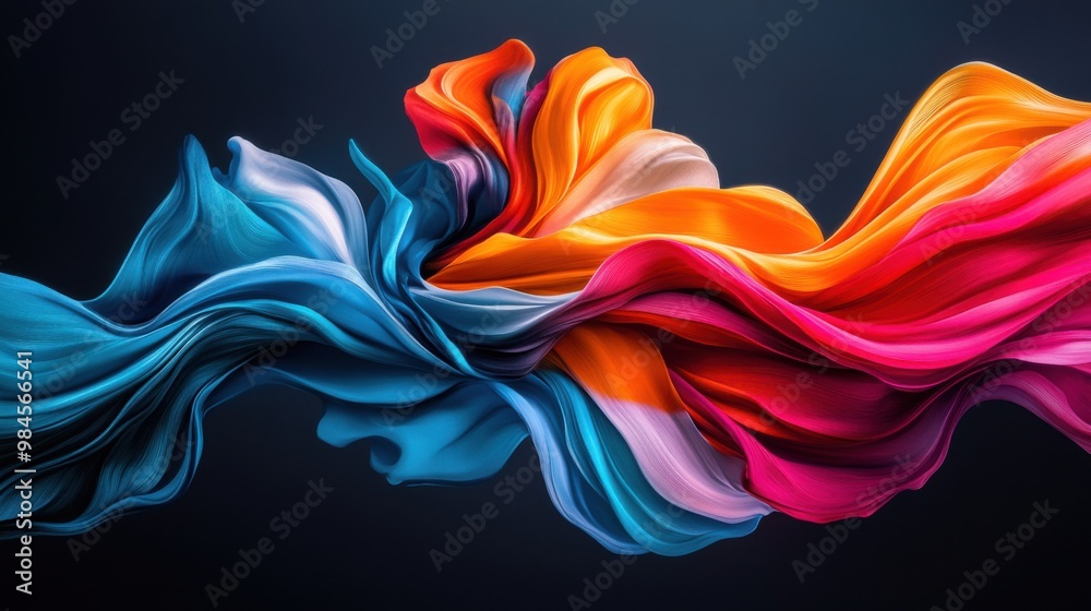Colorful Abstract Flowing Fabric Design Colorful Abstract Flowing Fabric Design