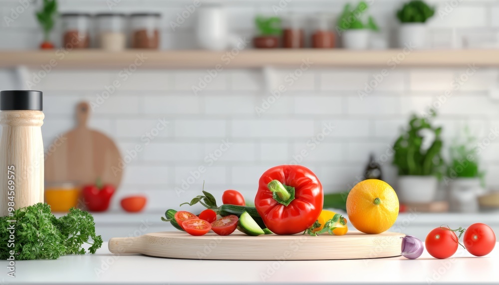 A cozy kitchen atmosphere with fresh vegetables on the table, capturing the simplicity and warmth of home cooking. A cozy kitchen atmosphere with fresh vegetables on the table, capturing the simplicity and warmth of home cooking.
