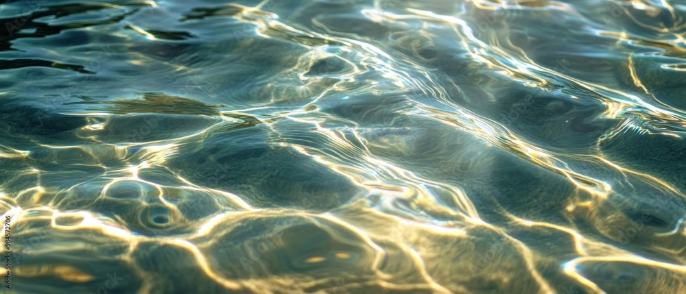 Fototapeta premium Calm Water Surface with Soft Light Reflections