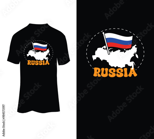  Russia typography vector t-shirt design template for sale.