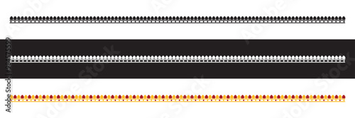 Durga Puja Border Decorations, Durga Puja Frame, Durga Puja Background. Hindu Festival . Vector illustration. EPS 10