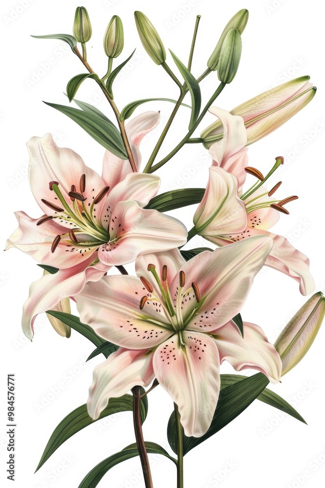 A cluster of pink flowers with green leaves in various textures and arrangements A cluster of pink flowers with green leaves in various textures and arrangements