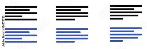 Text align icon vector set. Paragraph alignment symbol. Align icon vector illustration on white background.