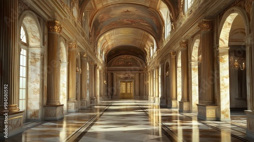 Grand Hallway of a Gilded Palace