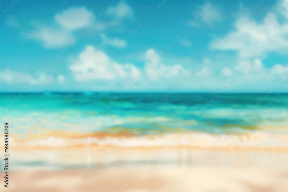 Obraz premium Beautiful tropical beach with white sand and turquoise sea background