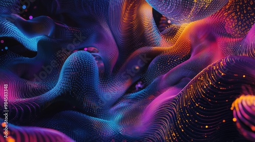 Wallpaper Mural Creative AI system generating NFT collections automatically, featuring a series of vibrant, algorithmically crafted designs ready for blockchain minting Torontodigital.ca