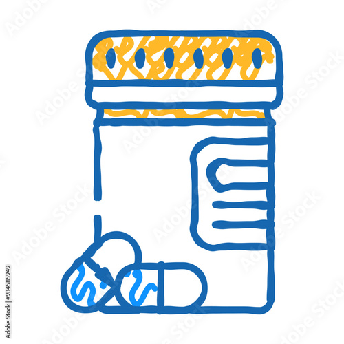 pills package doodle icon sketch vector. pills package sign. isolated symbol illustration