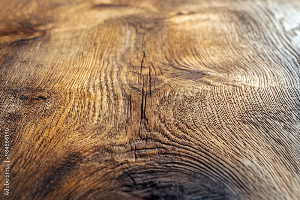Detailed wood grain pattern from a rustic oak table with a natural finish Detailed wood grain pattern from a rustic oak table with a natural finish
