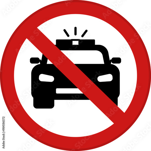 Red Sign No Police. Road Sign, Sticker. Vector Icon