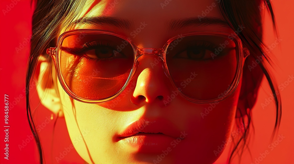 Close Up Portrait of a Woman in Sunglasses