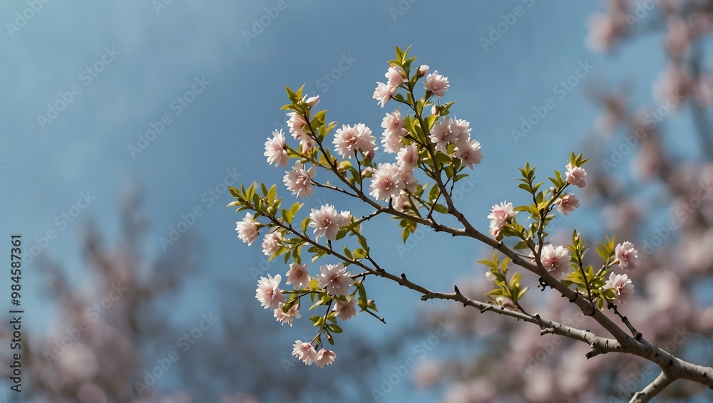 Pastel blue sky with branch bokeh background. Pastel blue sky with branch bokeh background.