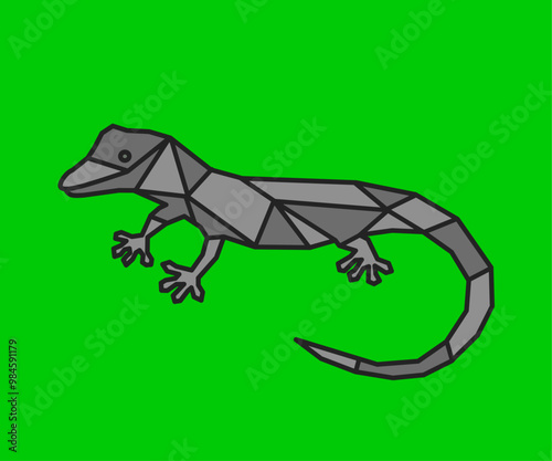 House lizard. House Lizard Vector. House Lizard geometric design. House Lizard green background.
