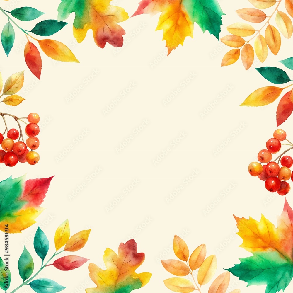 autumn frame with leaves, template for postcard autumn frame with leaves, template for postcard
