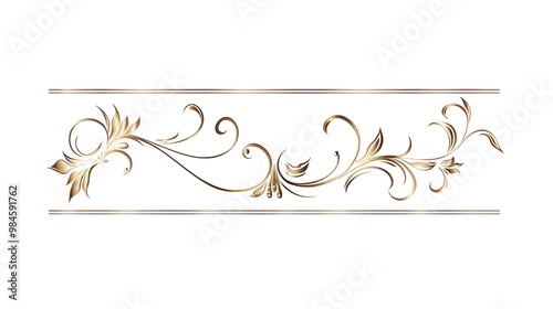 Elegant Scroll Shaped Frame with Decorative Curves and Flourishes for Vintage Documents or Invitations