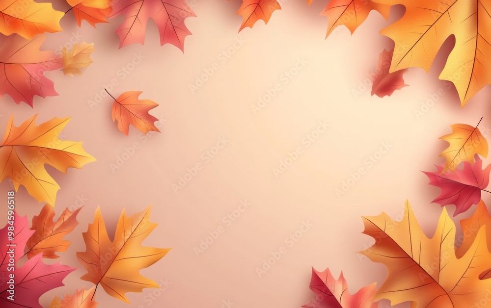 Red, yellow, and orange autumn leaves on a textured dark background, forming a beautiful seasonal frame Red, yellow, and orange autumn leaves on a textured dark background, forming a beautiful seasonal frame