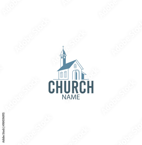 vector church logo, building, unique, simple, eps 10
