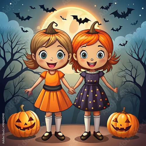 Digital art of Halloween celebration 